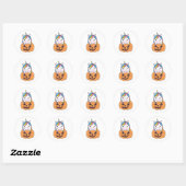 Unicorn in pomkin Cute Unicorns Happy Halloween Ronde Sticker (Vel)