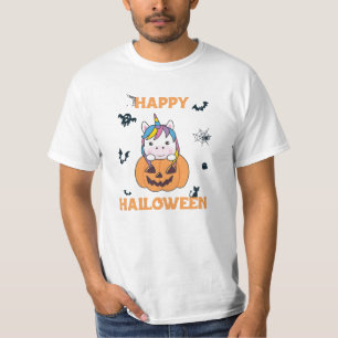 Unicorn in pomkin Cute Unicorns Happy Halloween T-shirt
