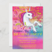 Unicorn in Rainbow Cloud Birthday Kaart (Voorkant)