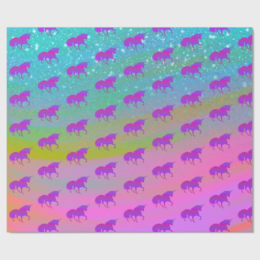 Unicorn in Rainbow Cloud Cadeaupapier (Vlak)