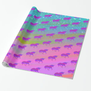 Unicorn in Rainbow Cloud Cadeaupapier