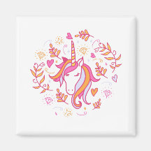Unicorn in Roze en Oranje