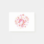 Unicorn in Roze en Oranje Post-it® Notes (Voorkant)