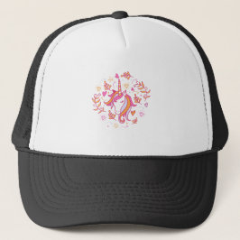 Unicorn in Roze en Oranje Trucker Pet