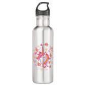 Unicorn in Roze en Oranje Waterfles (Voorkant)