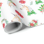 Unicorn in Scarf-kerstinpakpapier Cadeaupapier (Rol Hoek)