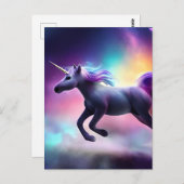 Unicorn in Space Briefkaart (Voorkant / Achterkant)
