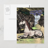 "Unicorn in the Mountains" gekleurd Briefkaart (Voorkant / Achterkant)