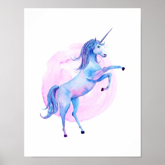 Unicorn in Waterverven Poster (Voorkant)