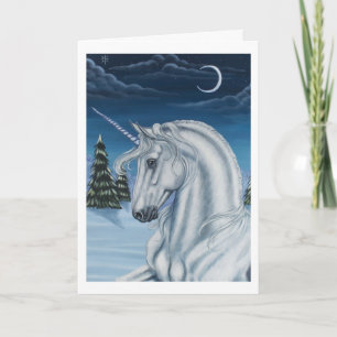 Unicorn in Winter Peace Card Feestdagen Kaart