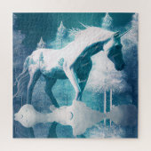 Unicorn in Winter Puzzle Legpuzzel (Verticaal)