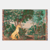 UNICORN IN WOODLAND LANDSCAPE,BOMEN,GROEIEN INPAKPAPIER VEL (Voorkant 3)