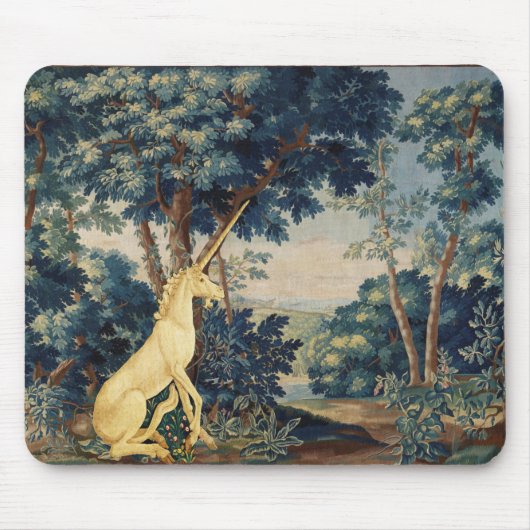 UNICORN IN WOODLAND LANDSCAPE,BOMEN,GROEIEN MUISMAT (Voorkant)