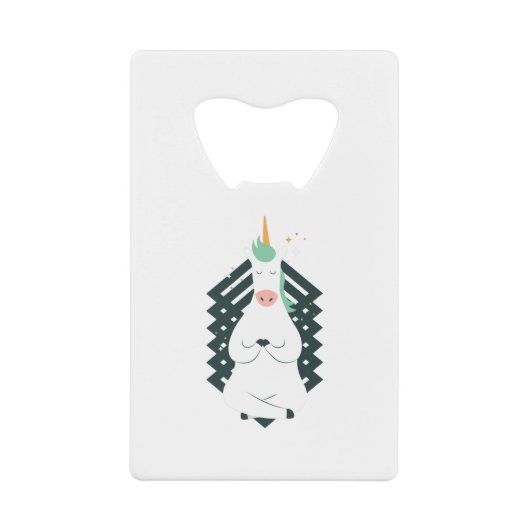 Unicorn in Yoga Pose Creditkaart Flessenopener (Voorkant)