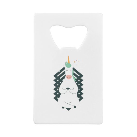 Unicorn in Yoga Pose Creditkaart Flessenopener (Achterkant)