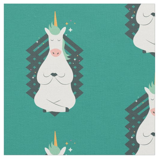 Unicorn in Yoga Pose Stof (Close Up)