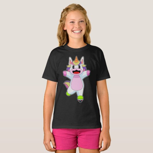 Unicorn Inline skating Roller schaatsen T-shirt (Voorkant volledig)