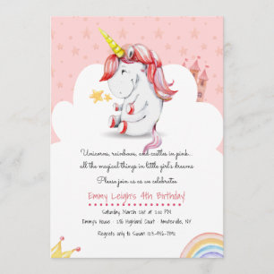 Unicorn Invitation Kaart