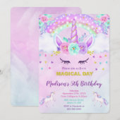 Unicorn Invitation Kaart (Voorkant / Achterkant)