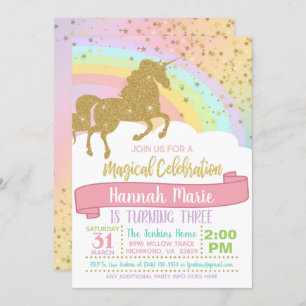Unicorn Invitation - Over de regenboog en de Spark Kaart