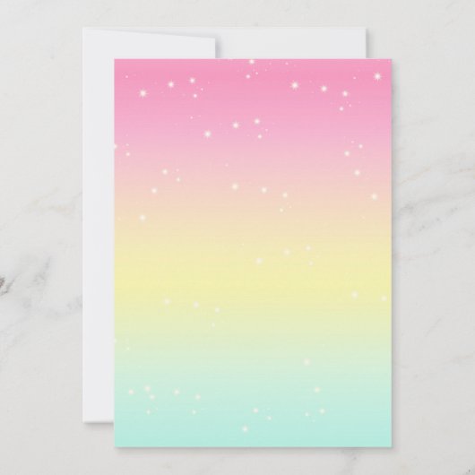 Unicorn Invitation, Twins Unicorn Invitation Kaart (Achterkant)