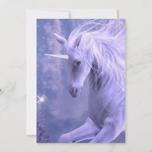 Unicorn Invitations, Unicorn Birthday Invitations Kaart (Achterkant)