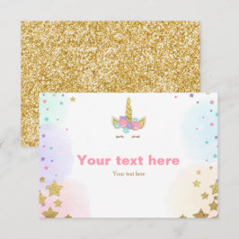 Unicorn Invoegen kaart Birthday douche Roze Gold G