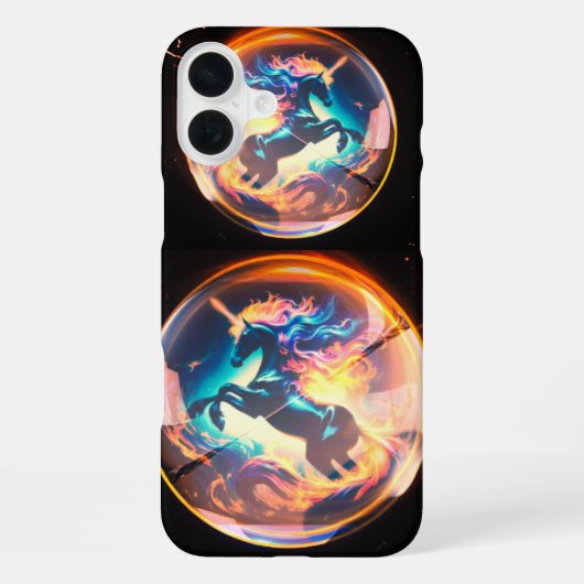 Unicorn iPhone 16 plus hoesje (Achterkant)