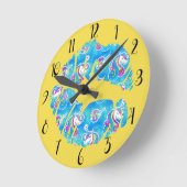 UNICORN Iridescent Aqua Folie Metallic KISS LIPS Ronde Klok (Hoek)