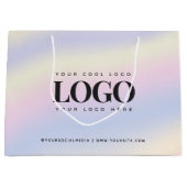 Unicorn Iridescent Holograaf Aangepaste zakelijke  Groot Cadeauzakje (Voorkant)