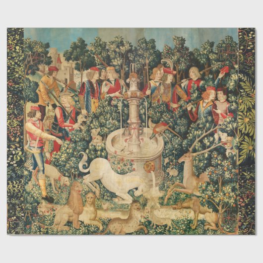 UNICORN IS GEVONDEN / Vond en andere dieren Cadeaupapier (Vlak)