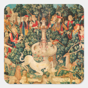 UNICORN IS GEVONDEN / Vond en andere dieren Vierkante Sticker