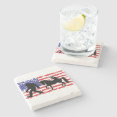 Unicorn, Jackalope, Bigfoot and the American Flag Stenen Onderzetter (Zijkant)