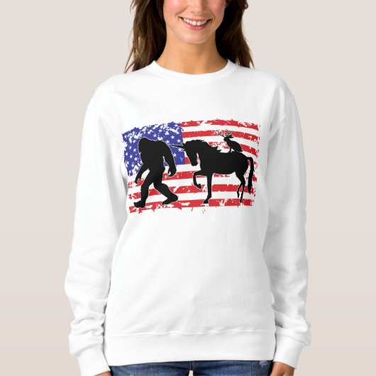 Unicorn, Jackalope, Bigfoot and the American Flag Trui (Voorkant)