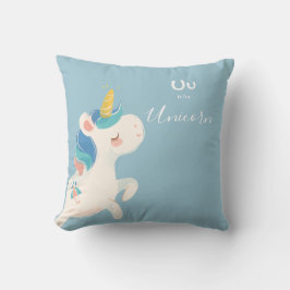 Unicorn: Jouw naam Cute Alphabet Monogram toevoege Kussen