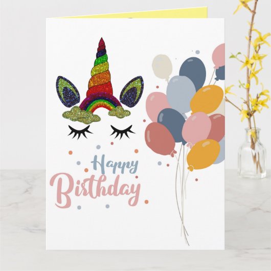 Unicorn Kaart (Gele Bloem)