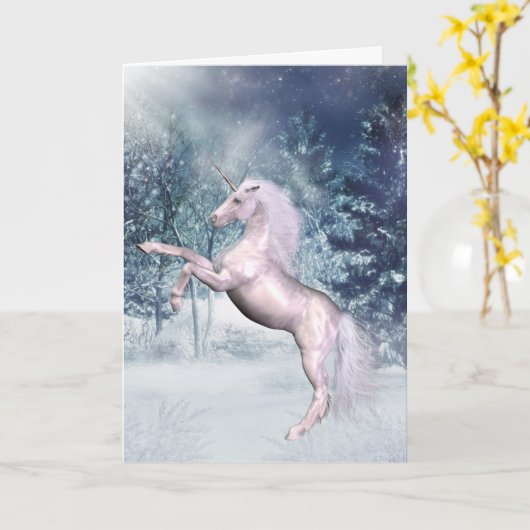 Unicorn Kaart Fantasy (Gele Bloem)