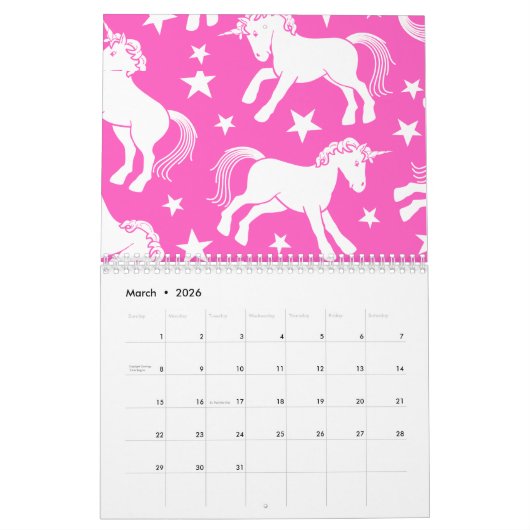Unicorn Kalender (Mar 2026)