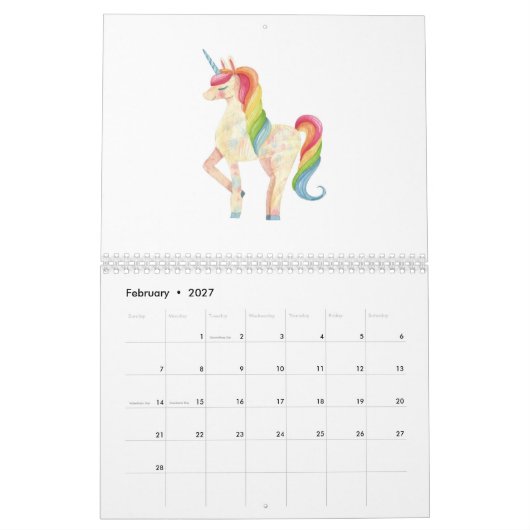 Unicorn Kalender (Feb 2027)