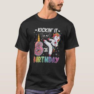 Unicorn Karate 8e verjaardag Acht 8 jaar oude slog T-shirt