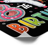 Unicorn Karate 8e verjaardag Acht 8 jaar oude tak Poster (Hoek)