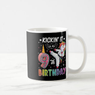 Unicorn Karate 9de verjaardag Negen 9 jaar oude Ta Koffiemok