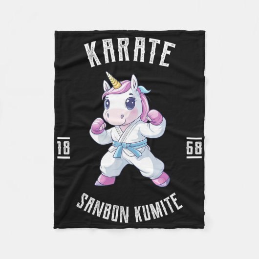 Unicorn Karate - Japanse krijgskunstenaar Fleece Deken (Voorkant)