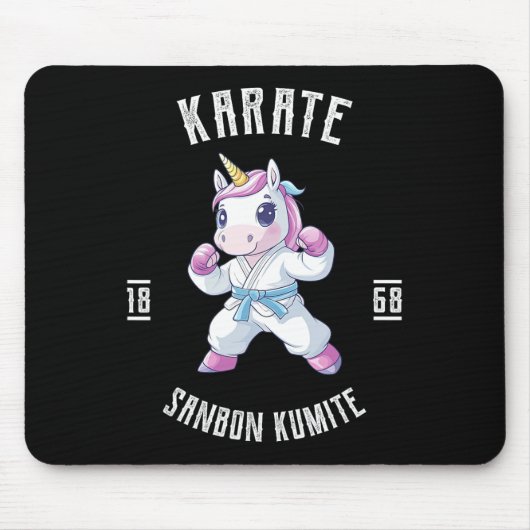 Unicorn Karate - Japanse krijgskunstenaar Muismat (Voorkant)