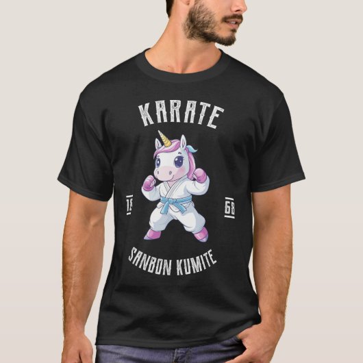 Unicorn Karate - Japanse krijgskunstenaar T-shirt (Voorkant)