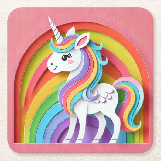 Unicorn Kartonnen Onderzetters (Voorkant)