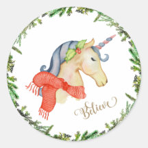 Unicorn Kerst sticker