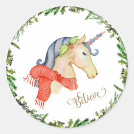 Unicorn Kerst sticker