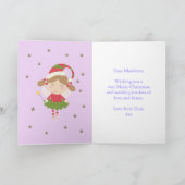 Unicorn Kerstfeestdag Aangepast Paars Feestdagen Kaart (Binnen)