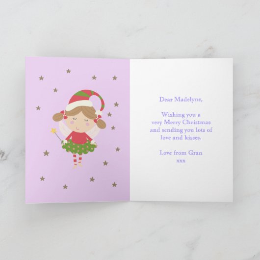 Unicorn Kerstfeestdag Aangepast Paars Feestdagen Kaart (Binnen)